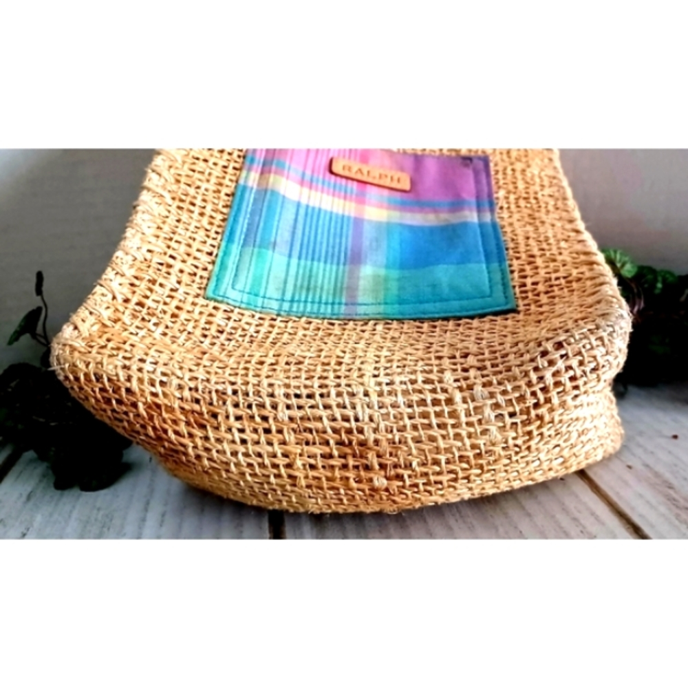 Ralph Lauren Tan Mini Bag with Multicolor Patch - Picture 8 of 15